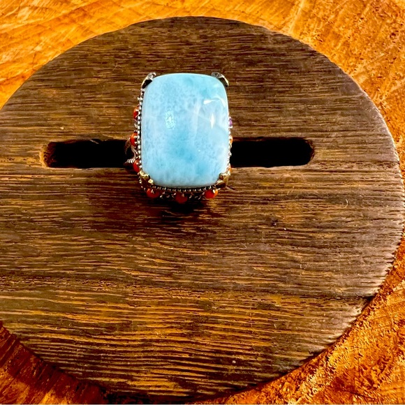 🌟I’m REAL & REAL pretty!🌟Genuine Silver, Turquoise, Coral & Amethyst Ring SZ 7 - Picture 15 of 15